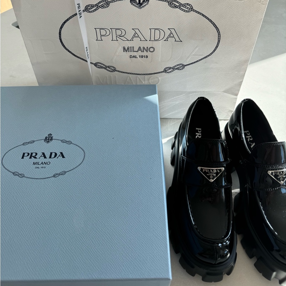 Prada Black Patent Leather Loafers - image 7